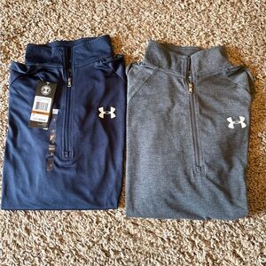 Under Armour Men's Long-Sleeve Quarter-Zip Pullovers - Navy & Gray